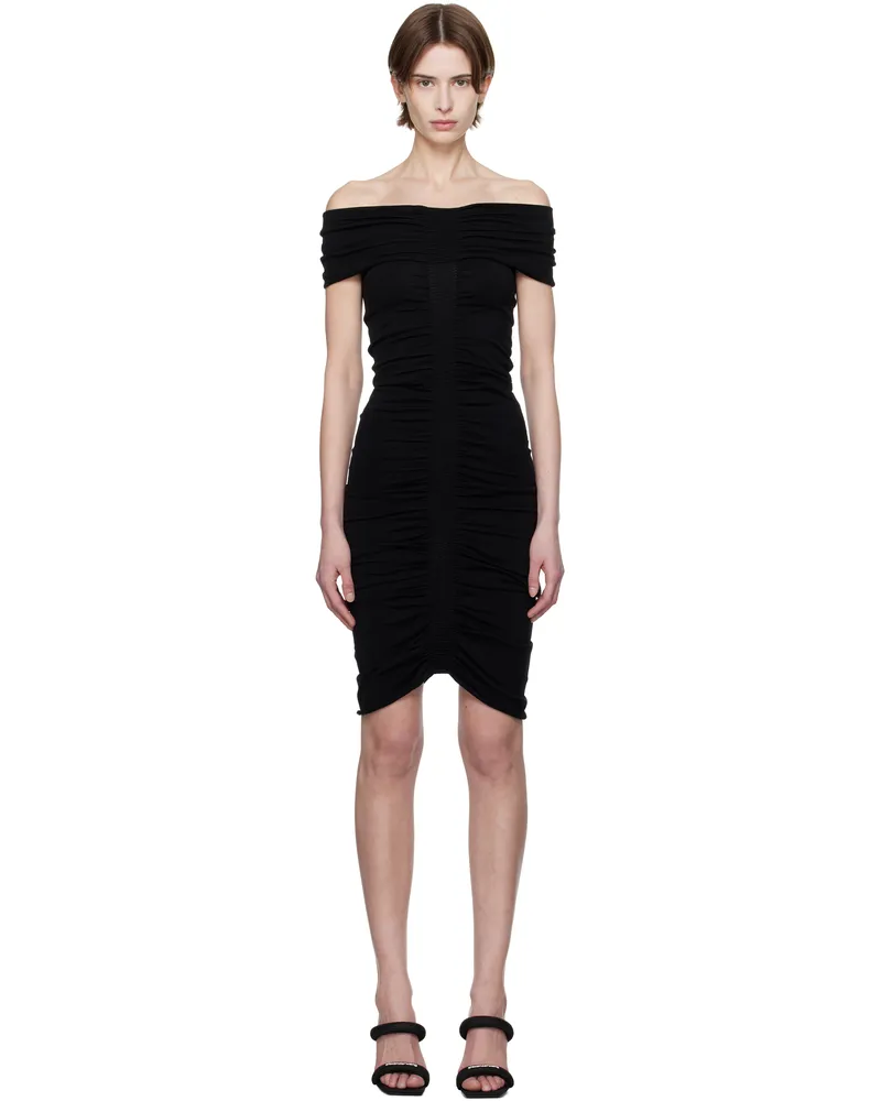 Alexander Wang Black Ruched Minidress Black
