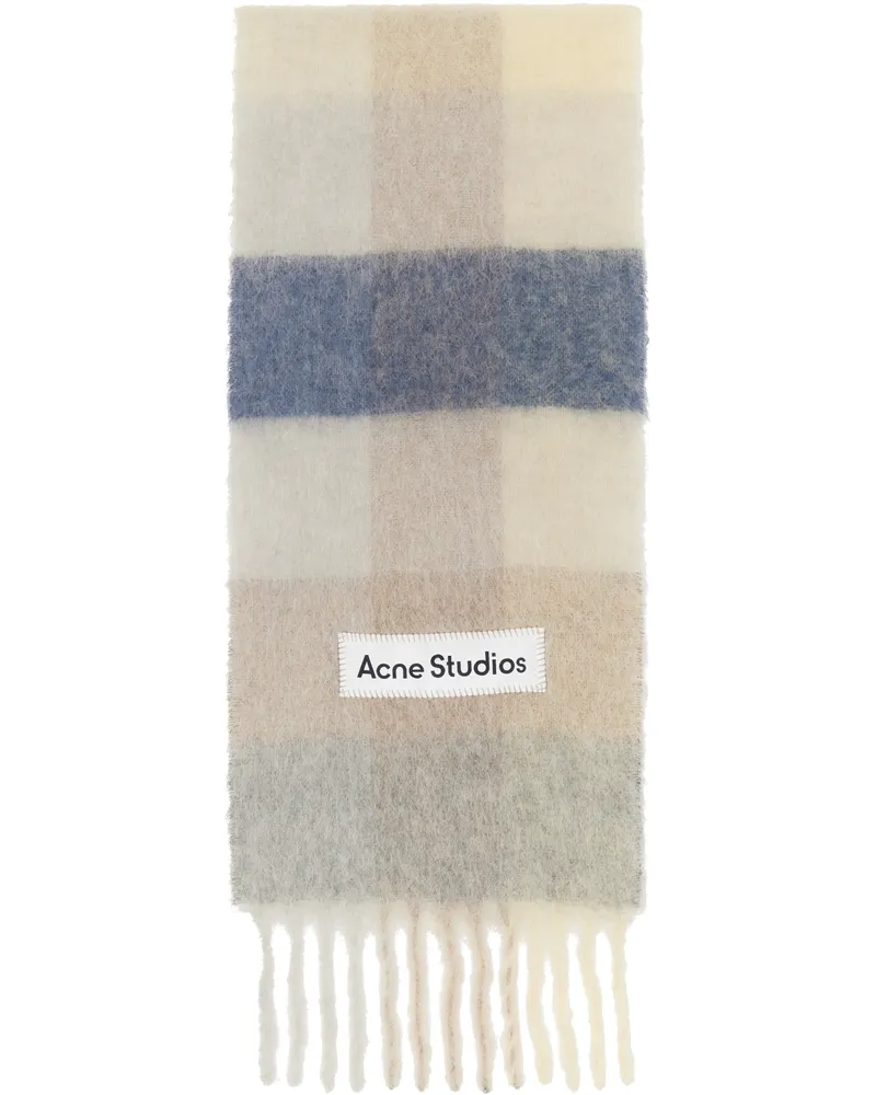 Acne Studios Purple & Off-White Mohair Checked Scarf Dl6