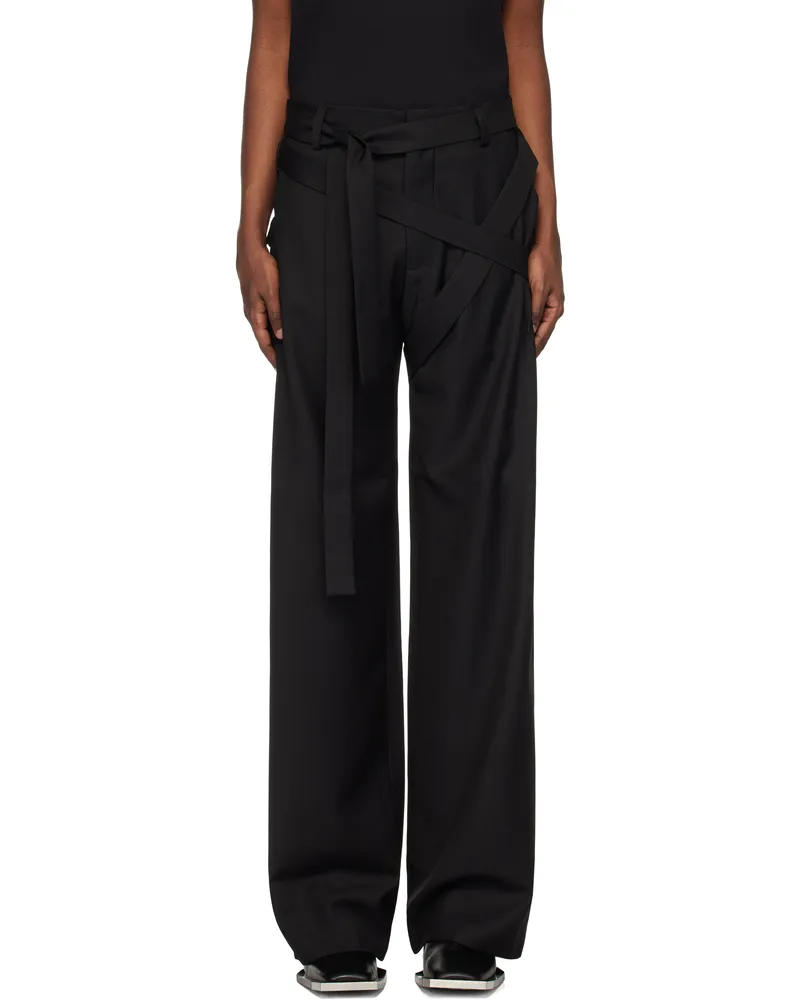 Heliot Emil Black Aegis Tailored Trousers Black