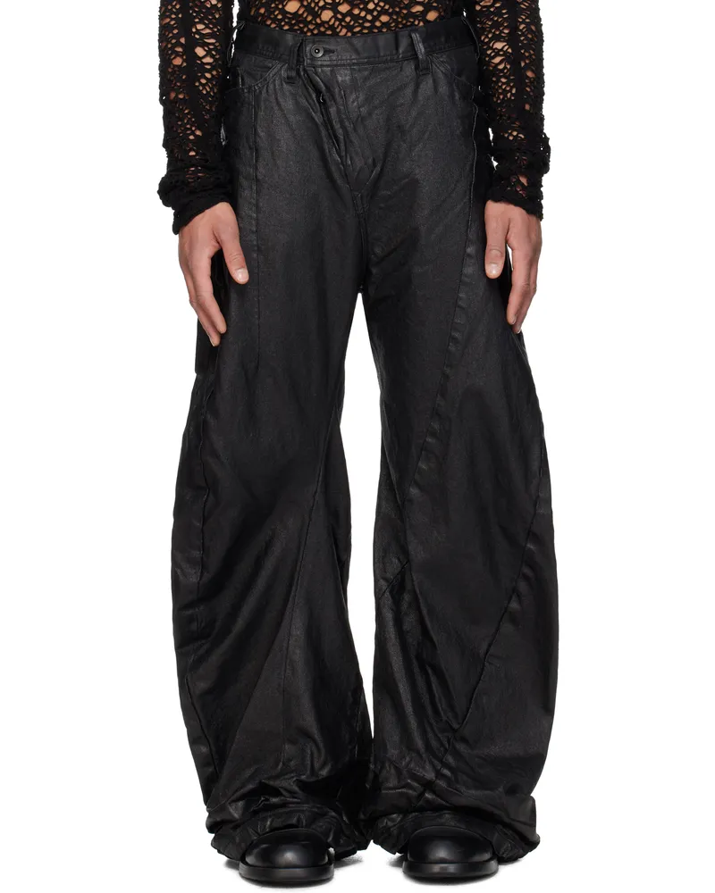 Julius Black Mylar Curved Jeans Black