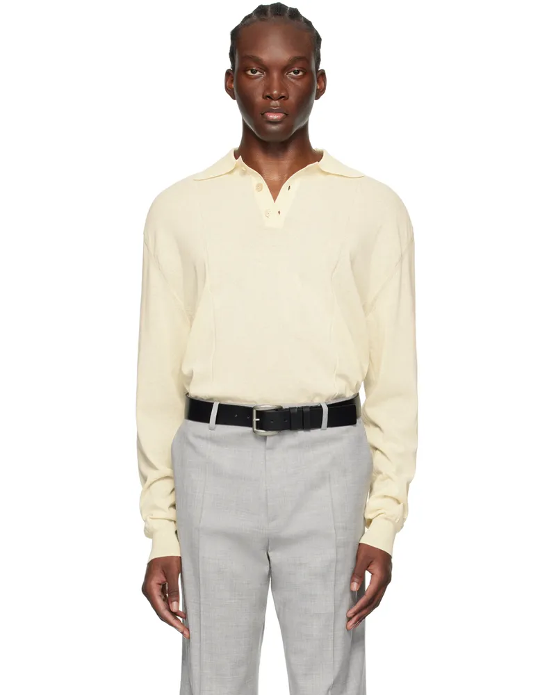 RECTO Beige Semi-Sheer Polo Cream