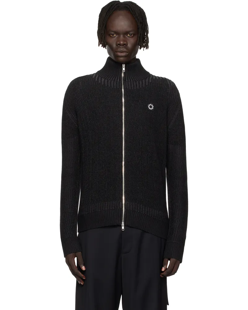 Kenzo Black Kenzo Paris 'Boke Flower 2.0' Zipped Cardigan Black