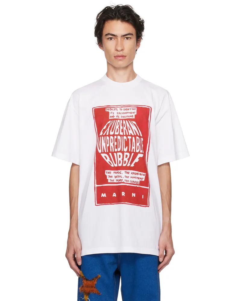 Marni White Graphic T-Shirt Buw01