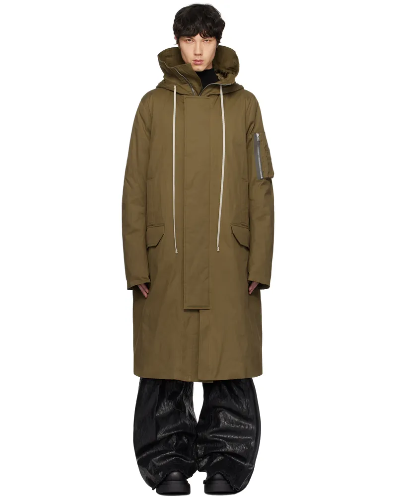 Rick Owens Khaki Porterville Megaparka Coat 35