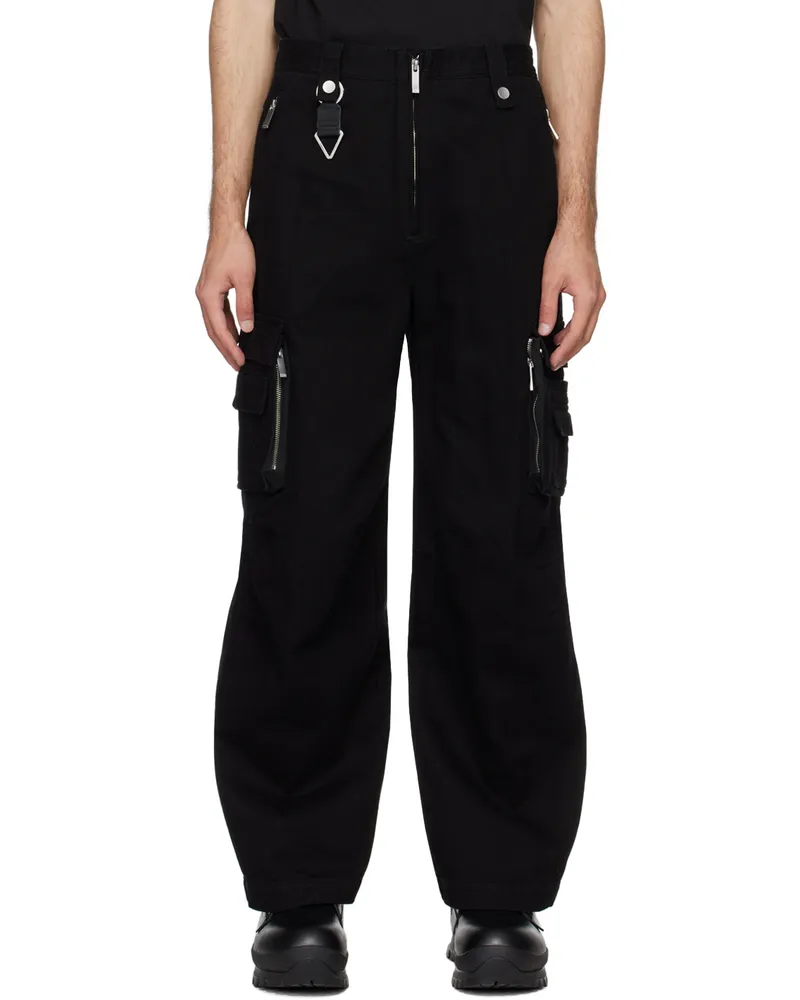 C2H4 Black Construction Cargo Pants Faded