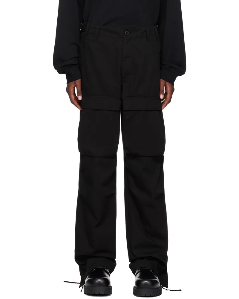 Givenchy Black Flap Pocket Cargo Pants 001-black