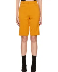 Olēnich Orange Pinched Seam Shorts Zesty