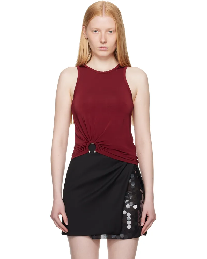 Paco Rabanne Red Jersey Tank Top Ruby