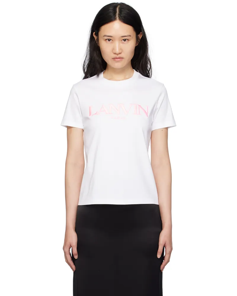 Lanvin White Embroidered T-Shirt 01