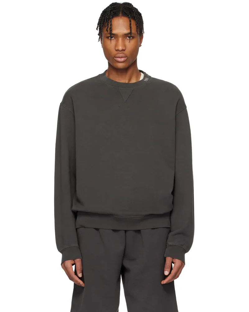 The Elder Statesman Gray Daily Crew Sweatshirt Coal