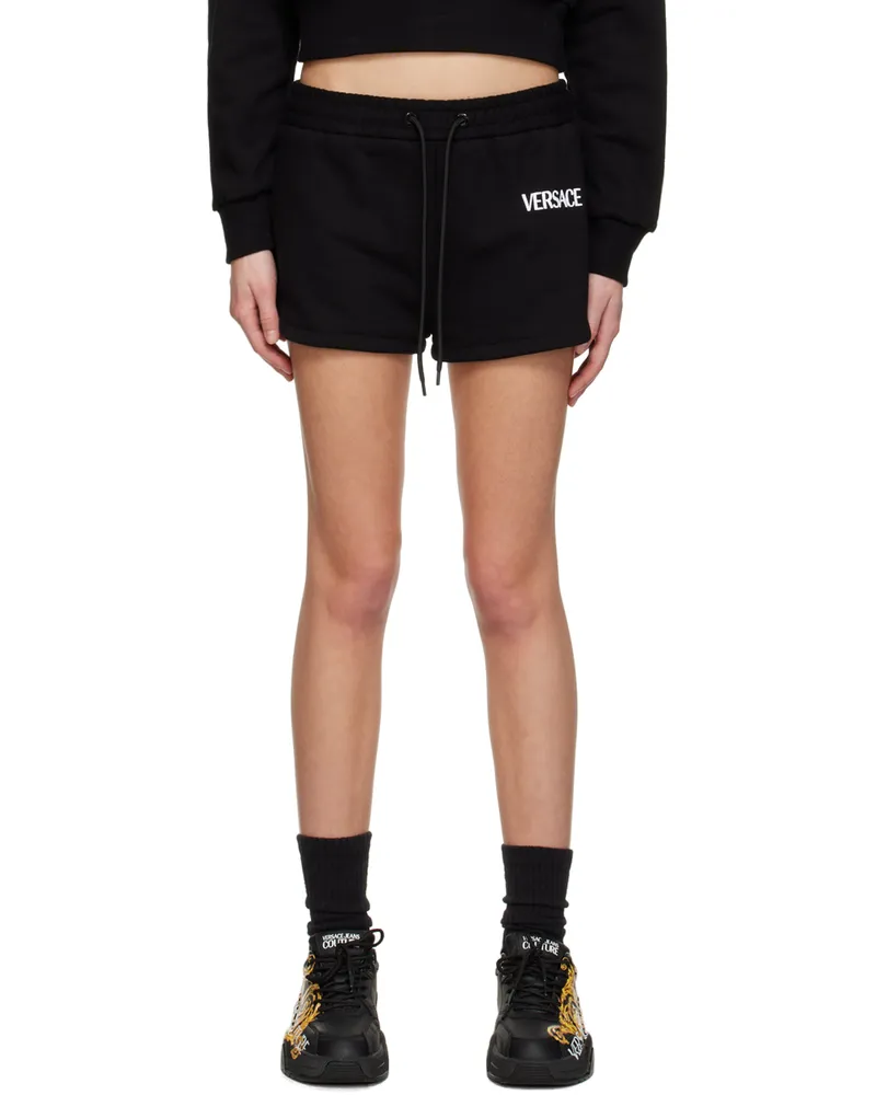 Versace Black Embroidered Shorts 1b000