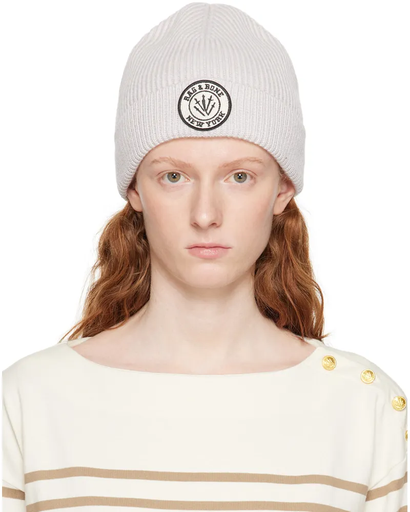 Rag & Bone Gray Charlie Beanie Ivory