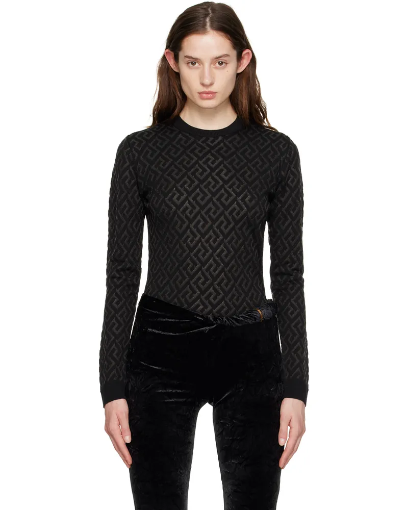 Versace Black 'La Greca' Sweater 1b000