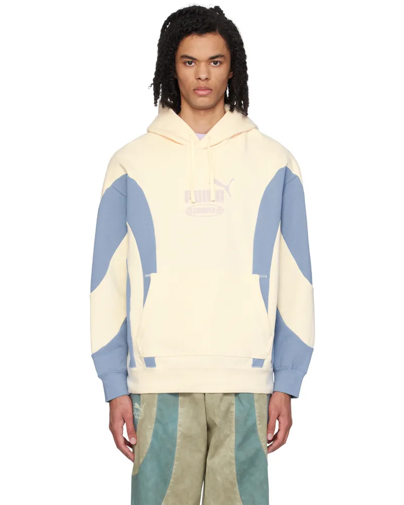 KidSuper Off-White & Blue Puma Edition Hoodie Sugared