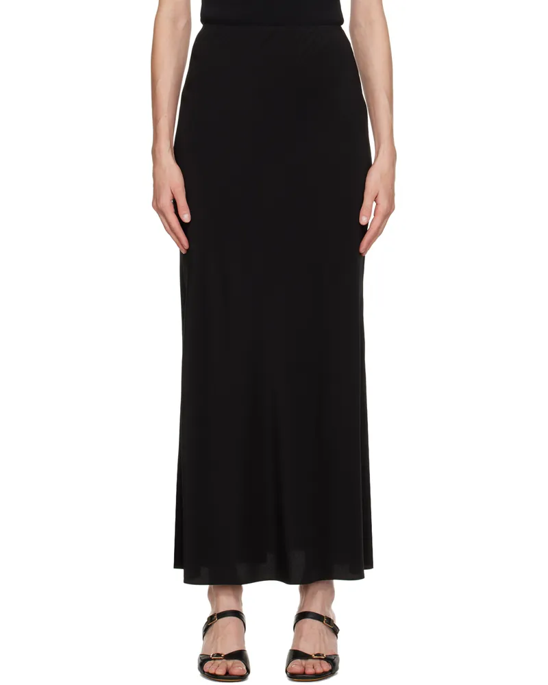 Matteau Black Elasticized Waistband Maxi Skirt Black