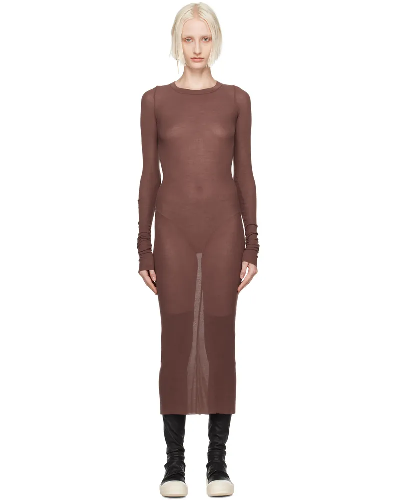 Rick Owens Brown Porterville Semi-Sheer Maxi Dress 93