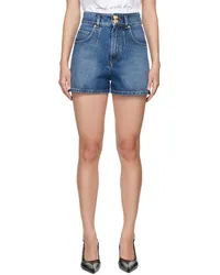 Moschino Blue Teddy Bear Denim Shorts Blue