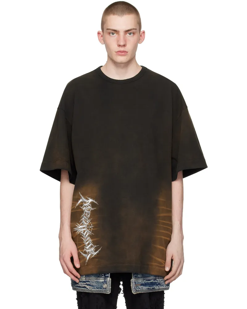 JUUN.J Black & Brown Garment-Dyed T-Shirt B
