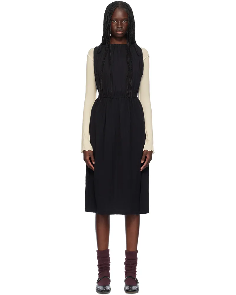 Baserange Black Diph Midi Dress Black