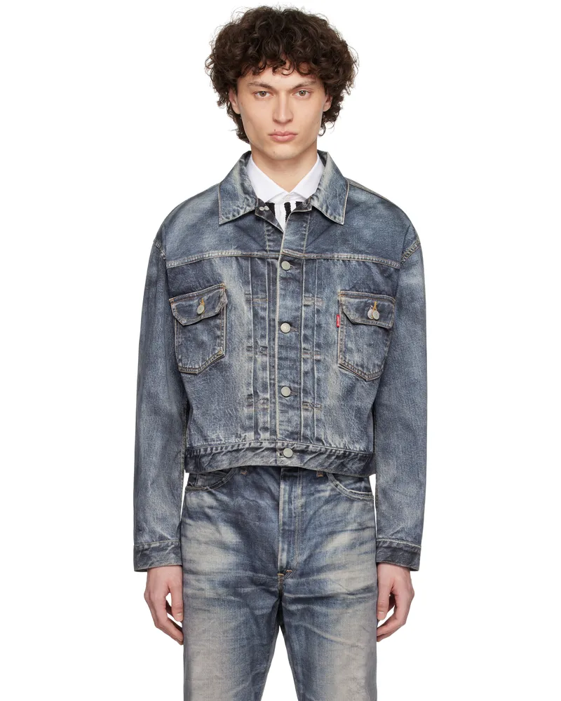 Junya Watanabe Navy Levi's Edition Nylon Twill Inkjet Print Jacket 1