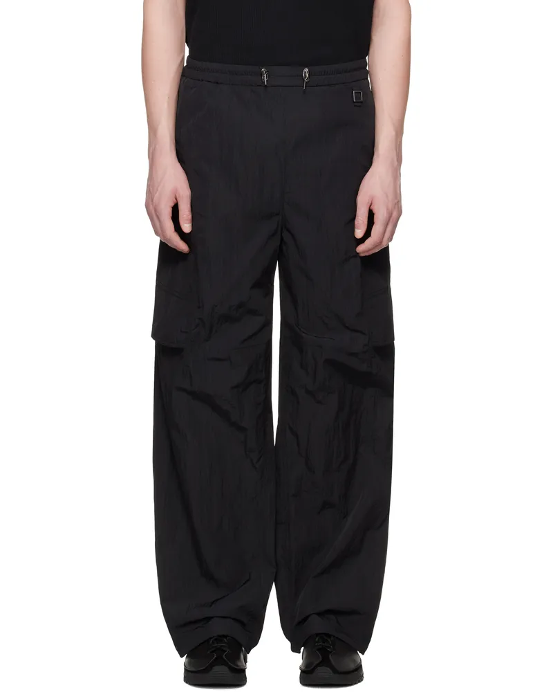 Wooyoungmi Black Nylon Track Pants Black926b