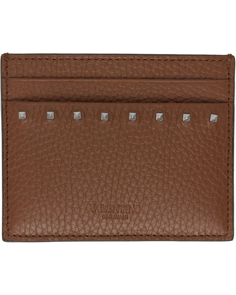 Valentino Garavani Brown Rockstud Card Holder Hg5