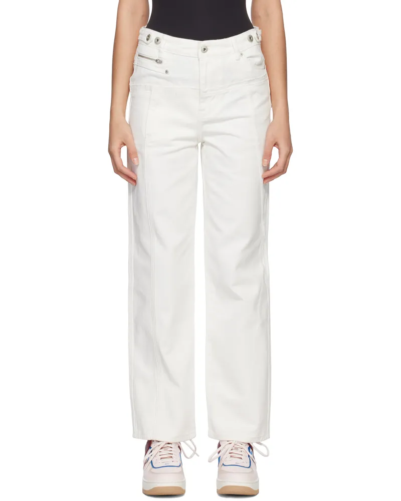 Feng Chen Wang White Deconstructed Jeans White