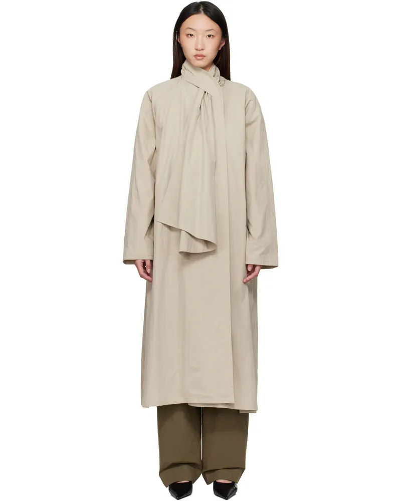 LE 17 SEPTEMBRE Beige Scarf Trench Coat Beige