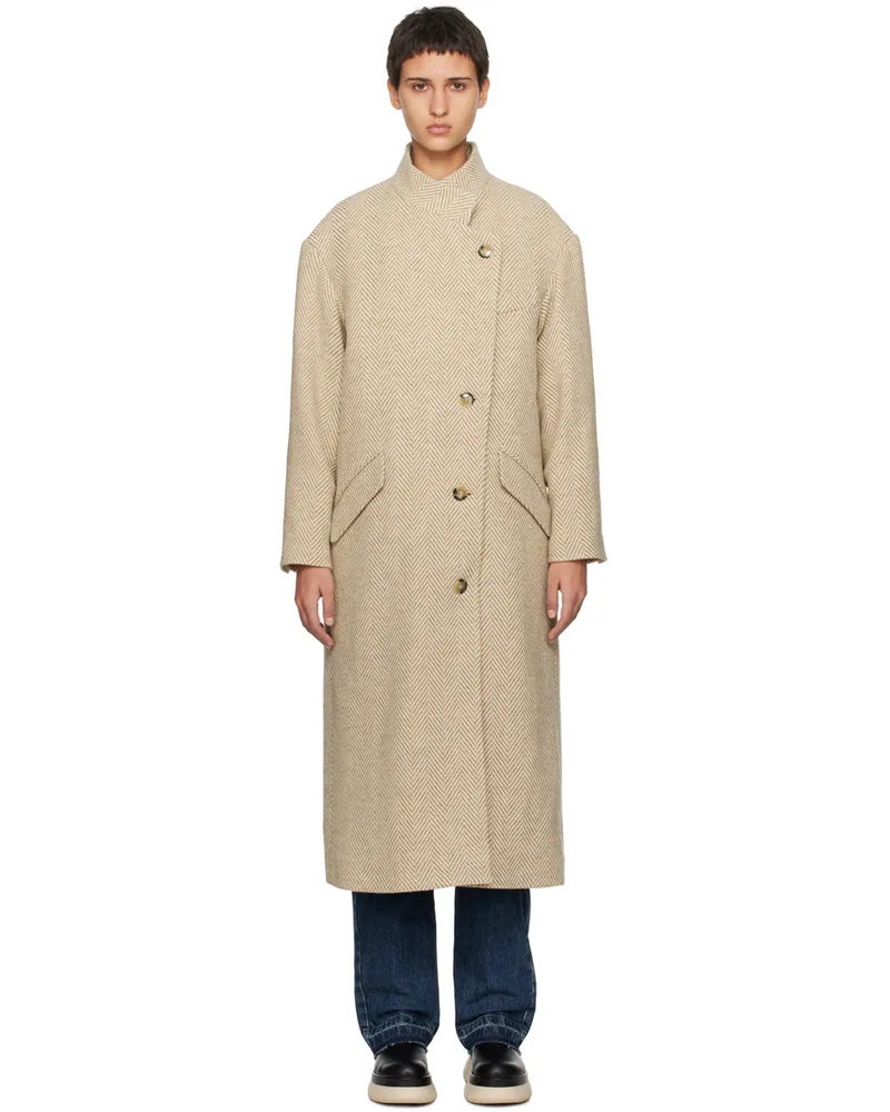 Étoile Isabel Marant Beige & White Sabine Coat 50tf