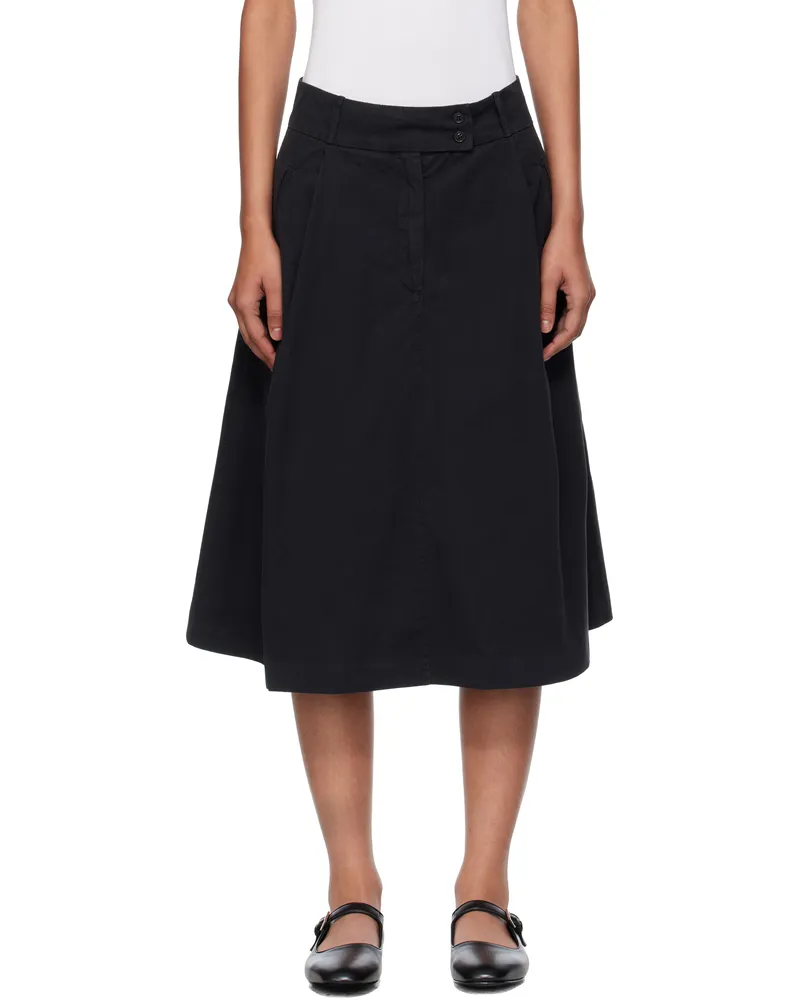 A.P.C. Black Deborah Midi Skirt Lza