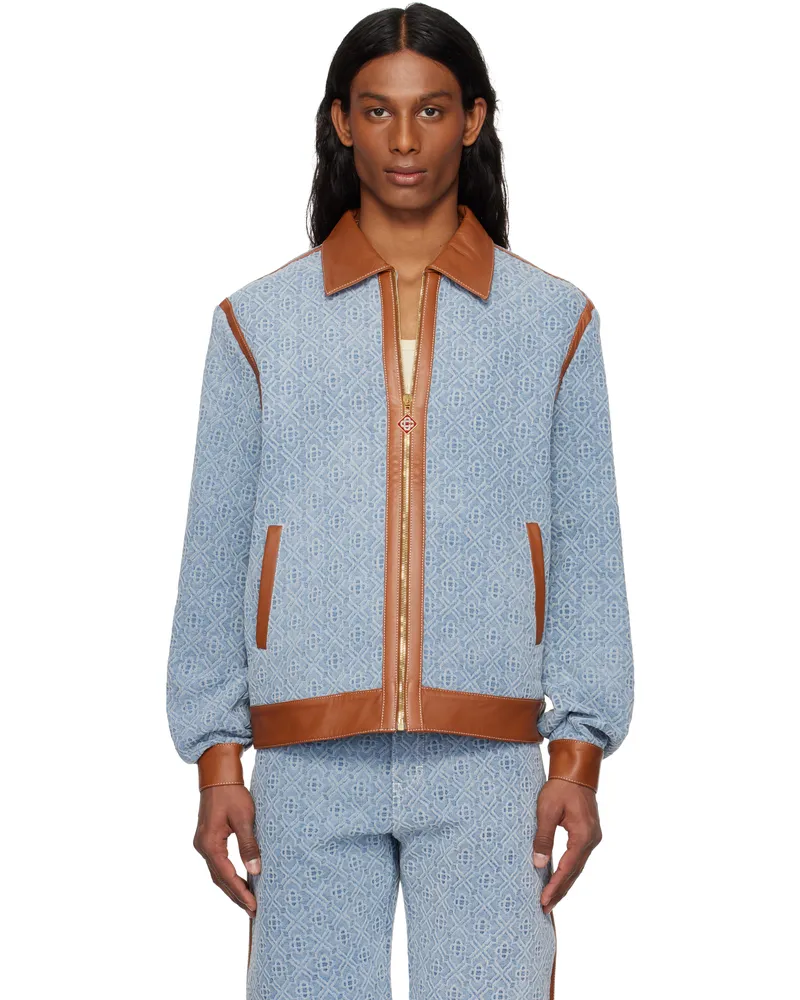 Casablanca Paris Blue Monogram Denim Jacket Light
