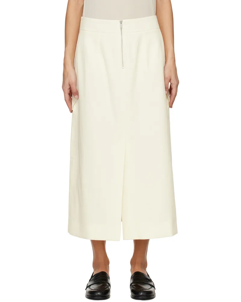 Studio Nicholson Off-White Tyrell Midi Skirt Parchment
