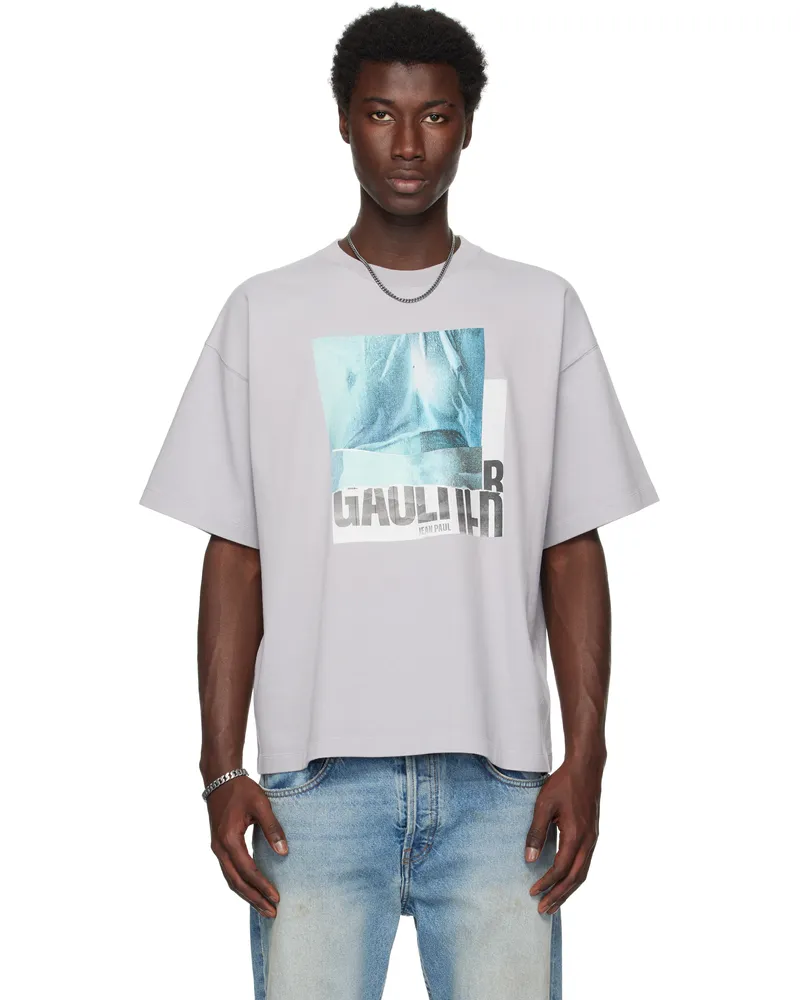 Jean Paul Gaultier Gray Printed Water Oversized T-shirt 135557-heathergrey
