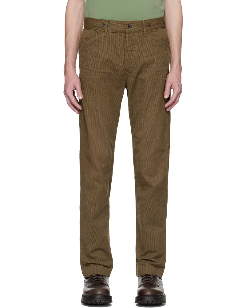 RRL Brown Striped Twill Trousers Vintage