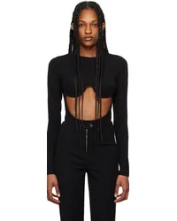 Jean Paul Gaultier Black Cone Bra Bodysuit Black