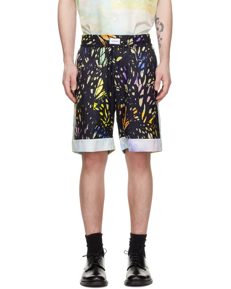 TANAKA Black Printed Shorts The