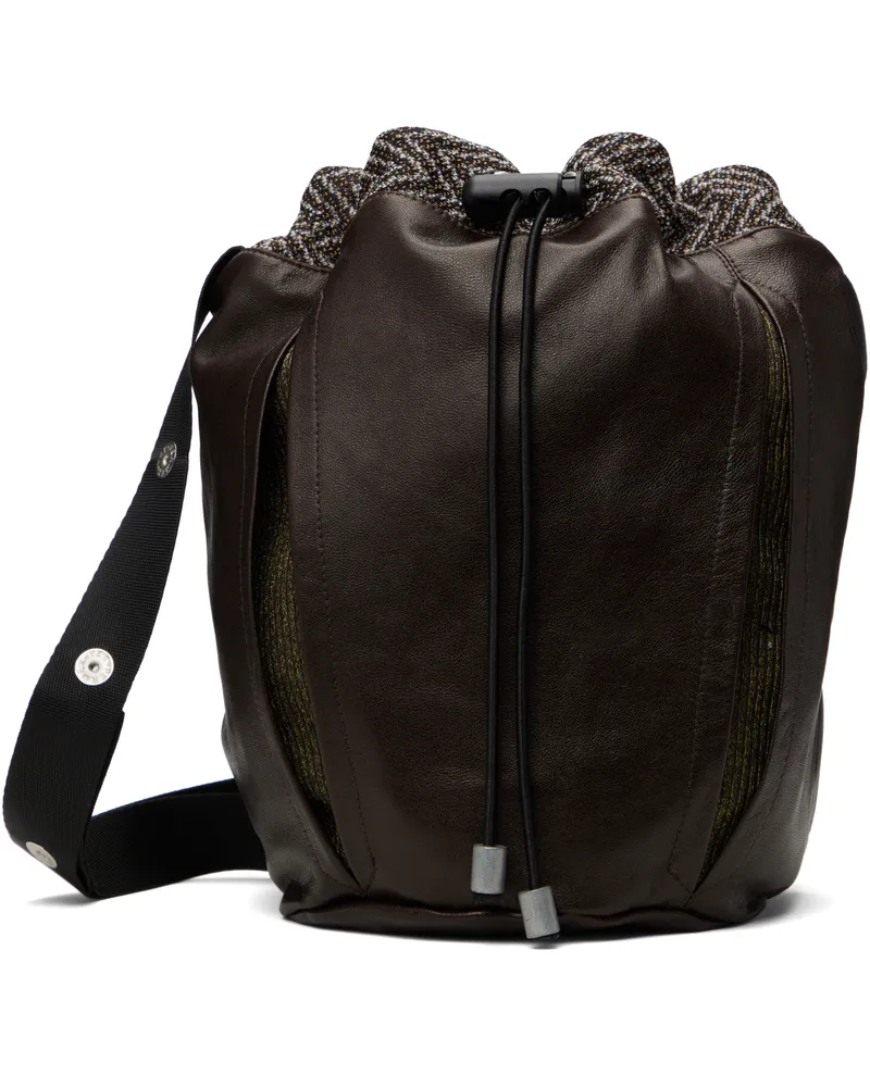 Omar Afridi Brown Pochette Leather Bag Brown