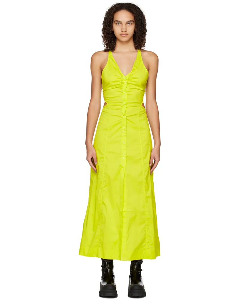 Ganni Yellow Criss-Cross Maxi Dress 794