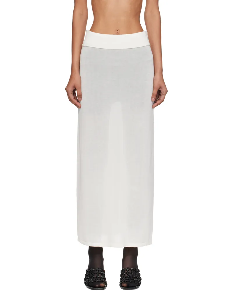 Totême White Knit Maxi Skirt White
