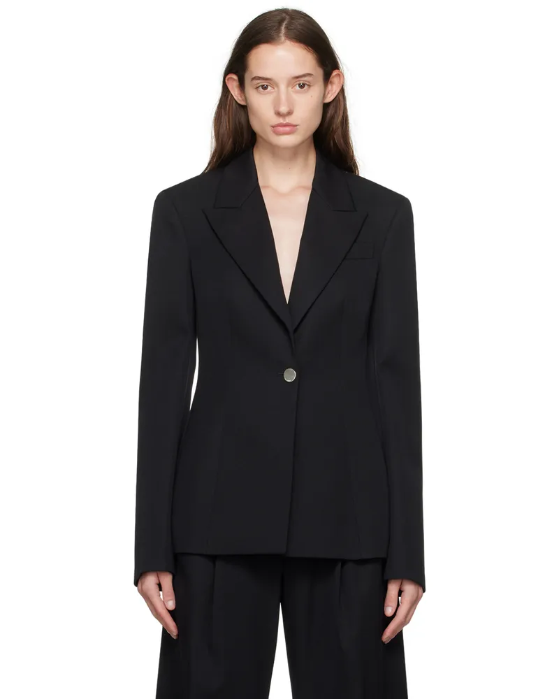 ATTICO Black Peaked Lapel Blazer 100