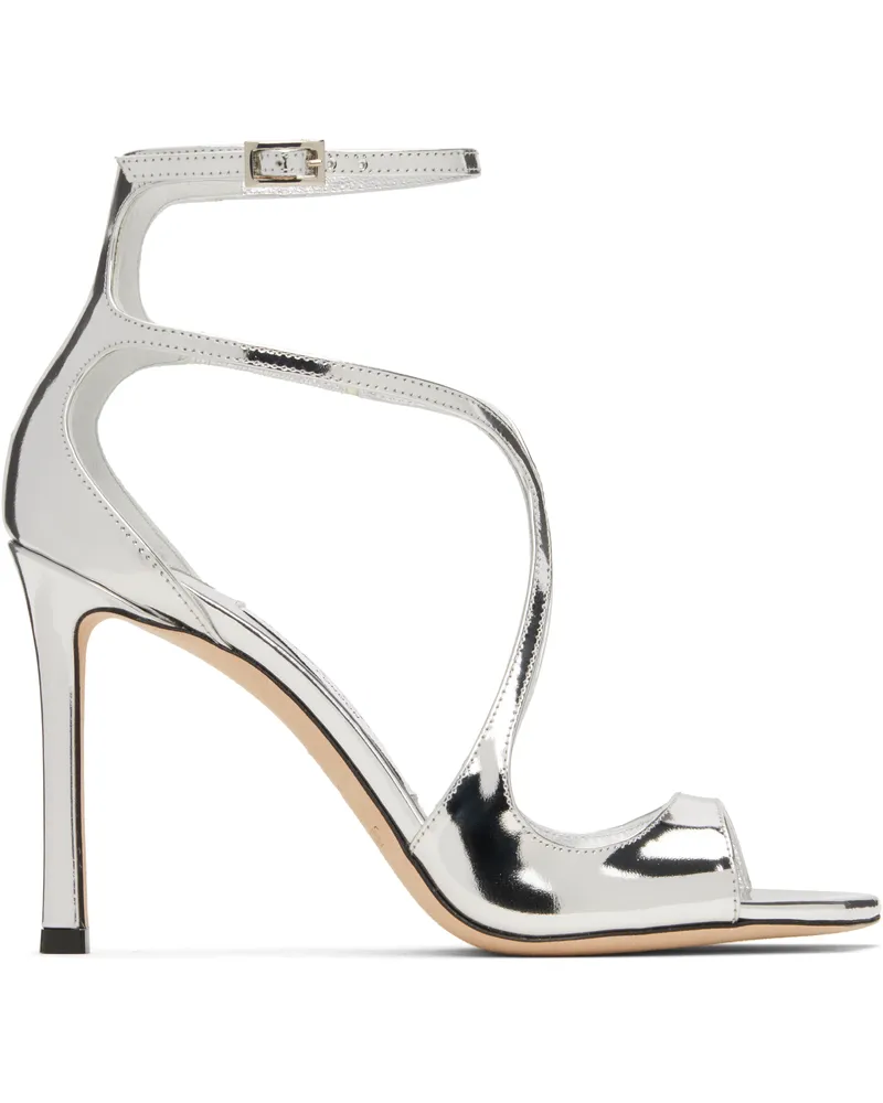 Jimmy Choo Silver Azia 95 Heeled Sandals Silver