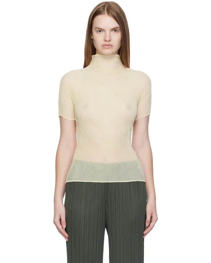 Issey Miyake Off-White Chiffon Twist 3 Top 08