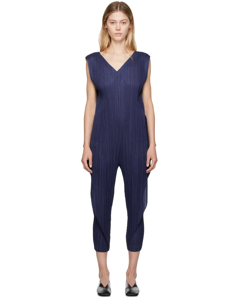 Issey Miyake Navy Thicker Bottoms 1 Jumpsuit Navy