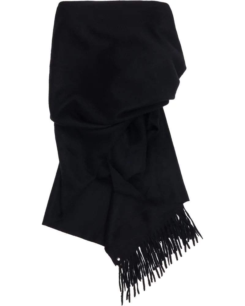 BLESS Black Draps Long Cashmere Scarf Cashmere