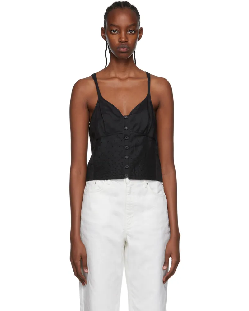 Rag & Bone Black Ramie Tank Top Black