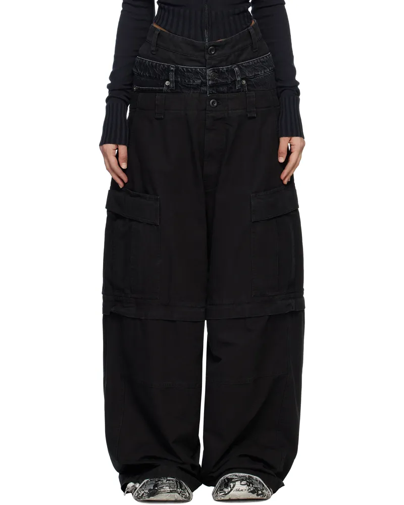 Balenciaga Black Triple Layered Cargo Pants 1000