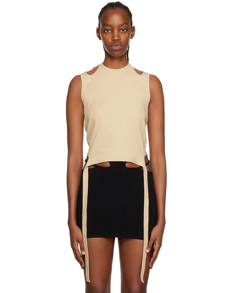 Dion Lee Beige Halter Tie Tank Top Sand
