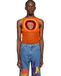 Marni Orange Cutout Tank Top 00rcarrot