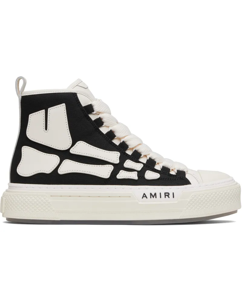 Amiri Black & White Skel Court Hi Sneakers Black
