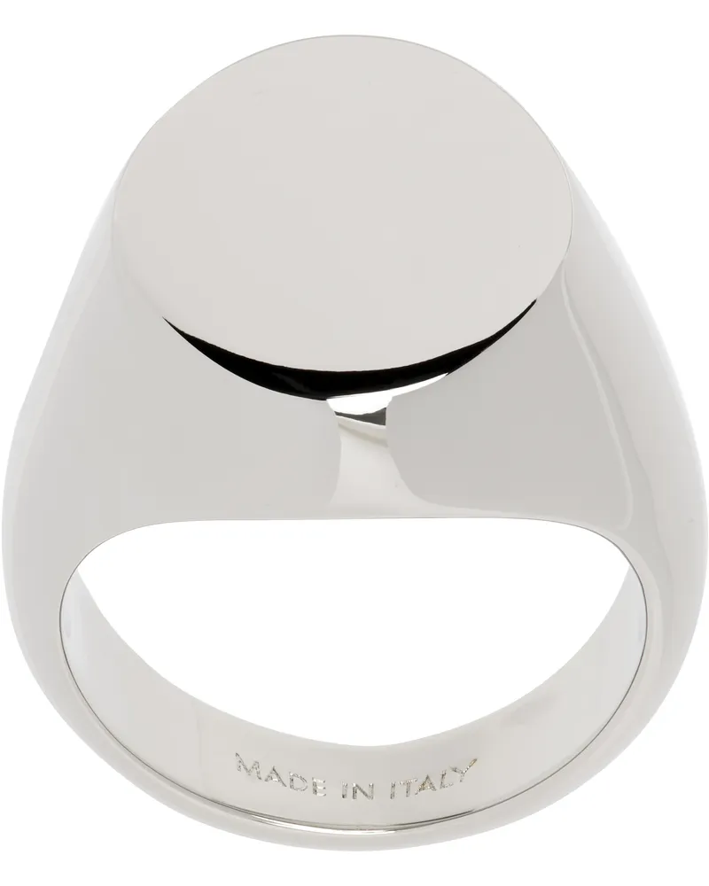 Maison Margiela Silver Minimal Logo Oval Signet Ring 951